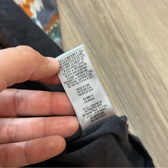 Anthropologie Pure + Good Top Scoop Neck Floral Ombré Grey Pattern - Picture 8 of 8